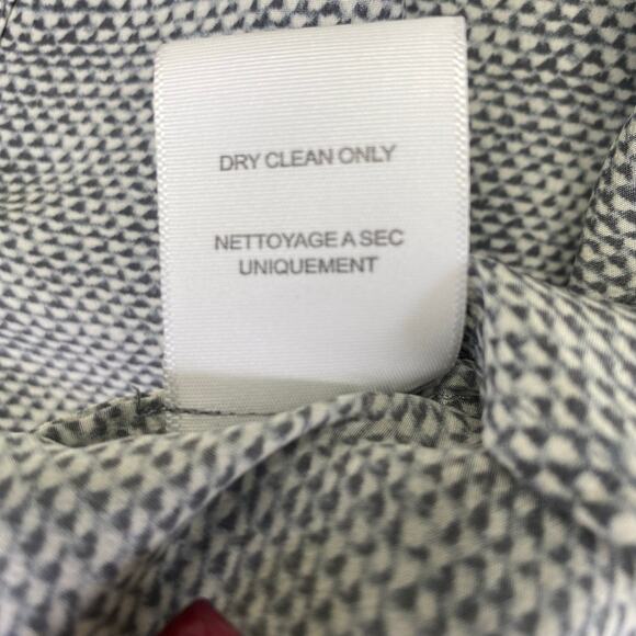 Joie Addie B 100% Silk Top Womens Sz S Gray Caviar Print Peasant Balloon Sleeve - Picture 9 of 10